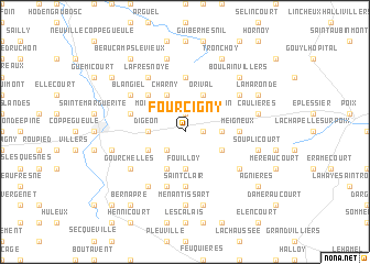 map of Fourcigny