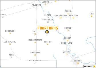 map of Four Forks