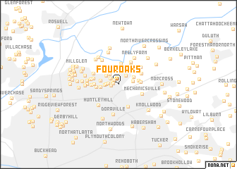 map of Four Oaks