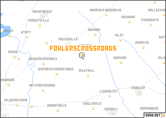 map of Fowlers Crossroads