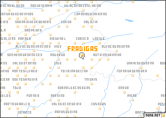 map of Frádigas