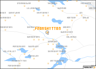 map of Främshyttan