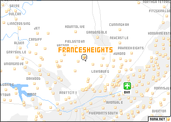 map of Frances Heights