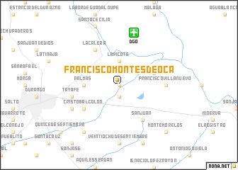 map of Francisco Montes de Oca