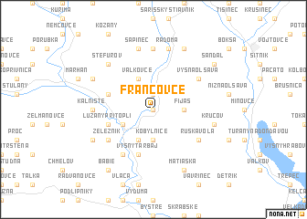 map of Francovce