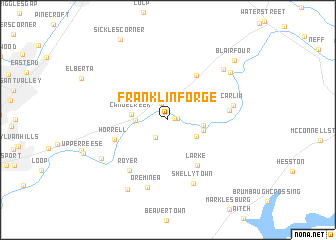 map of Franklin Forge