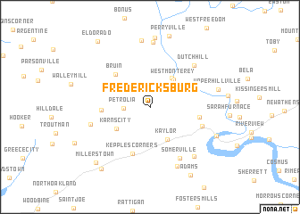 map of Fredericksburg