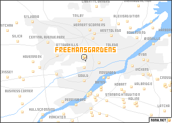 map of Freemans Gardens