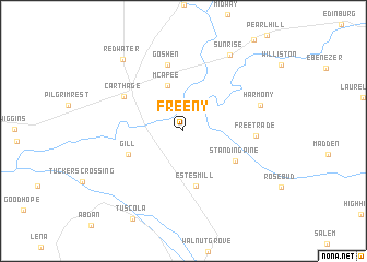 map of Freeny