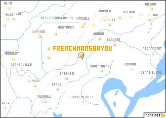 map of Frenchmans Bayou