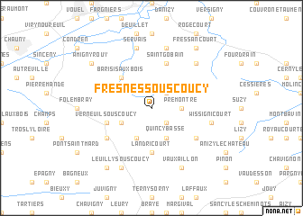 map of Fresnes-sous-Coucy