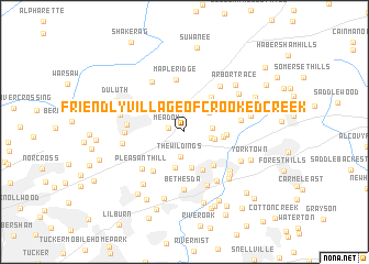 map of Friendly Village of Crooked Creek