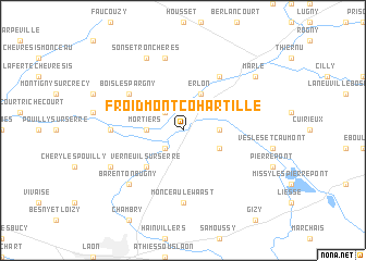 map of Froidmont-Cohartille