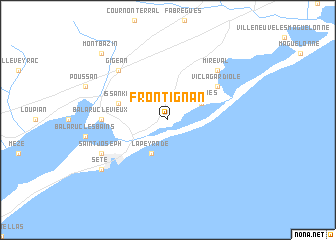 map of Frontignan