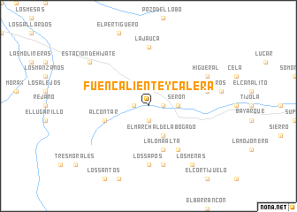 map of Fuencaliente y Calera