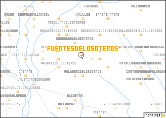 map of Fuentes de los Oteros