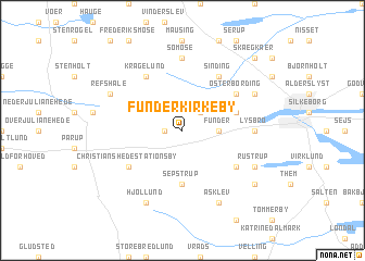 map of Funder Kirkeby