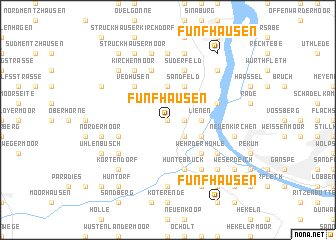 map of Fünfhausen