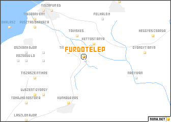 map of Fürdőtelep