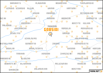 map of Gabšiai