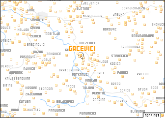 map of Gačevići