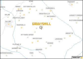 map of Gaddys Mill
