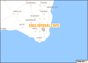 map of Gagliano del Capo