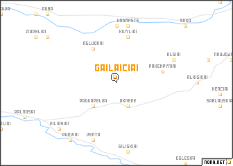 map of Gailaičiai