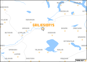 map of Gailiešionys