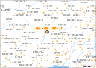 map of Gajiāna Shimāli