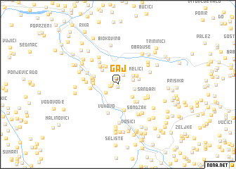 map of Gaj