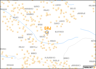 map of Gaj