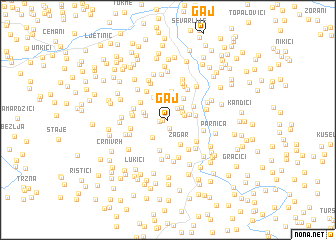 map of Gaj