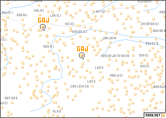 map of Gaj