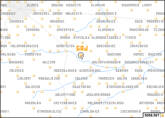 map of Gaj