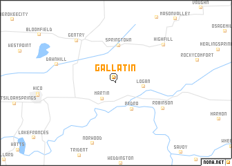 map of Gallatin