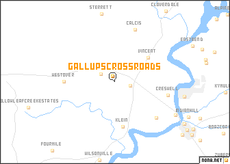 map of Gallups Crossroads