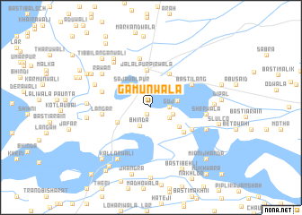 map of Gāmūnwāla