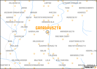 map of Ganádpuszta