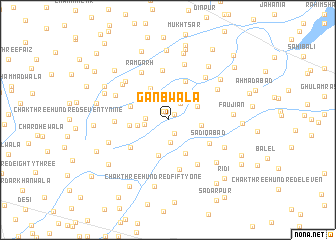 map of Ganbwāla