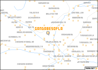 map of Gandāb-e Soflá