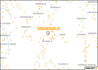 map of Ganiānwāla