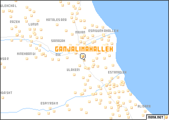 map of Ganj ‘Alī Maḩalleh