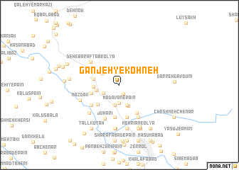 map of Ganjeh-ye Kohneh