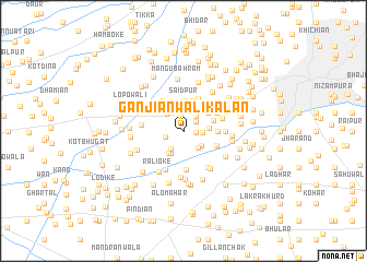 map of Ganjiānwāli Kalān