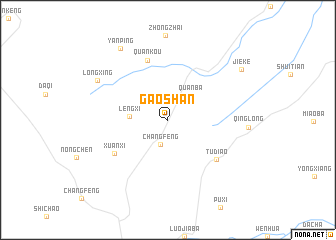 map of Gaoshan