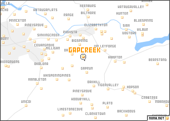 map of Gap Creek