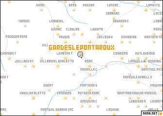 map of Gardes-le-Pontaroux