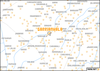 map of Garriānwāla