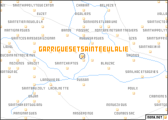 map of Garrigues-et-Sainte-Eulalie